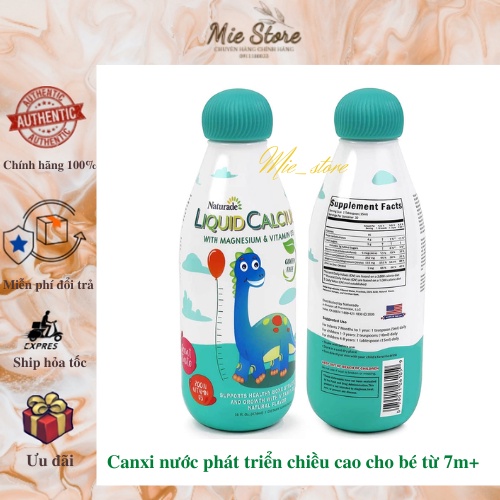 Canxi Nước cho bé Naturade Liquid Calcium Magnesium & Vitamin D3 474ml