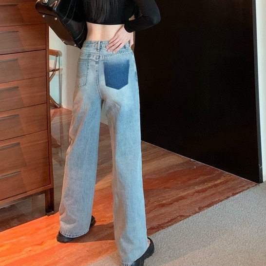 Quần jeans dài ống đứng, quần jean dài cạp cao phong cách_j21