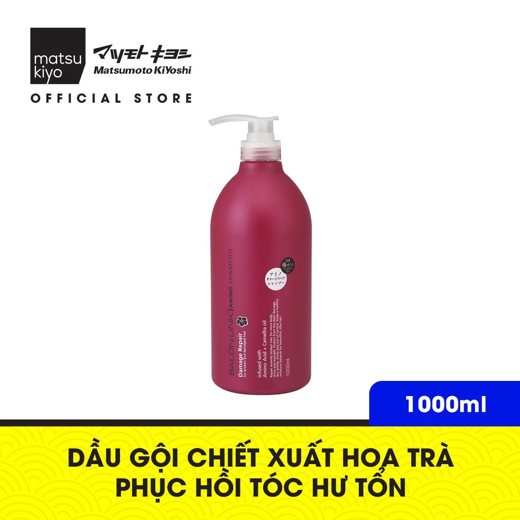 Dầu gội amino chăm sóc tóc hư tổn chiết xuất hoa trà Matsukiyo Salon Link - 1000ml