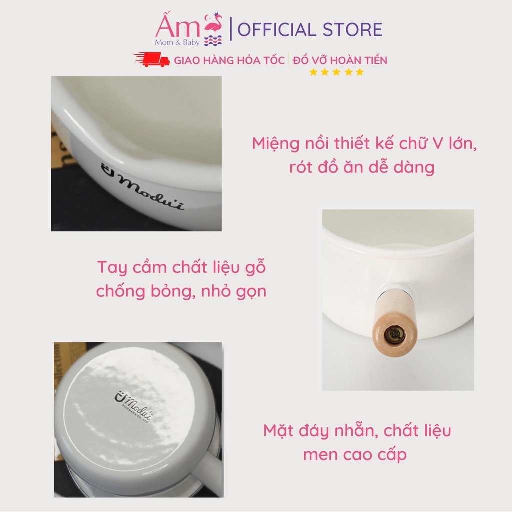 Nồi Sứ Hàn Quốc Modui Ấm Baby Chế Biến Ăn Dặm Cho Bé Ấm Gift Decor