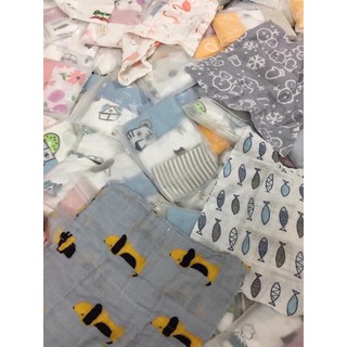 Khăn sữa sợi tre muslin set 3 cho bé