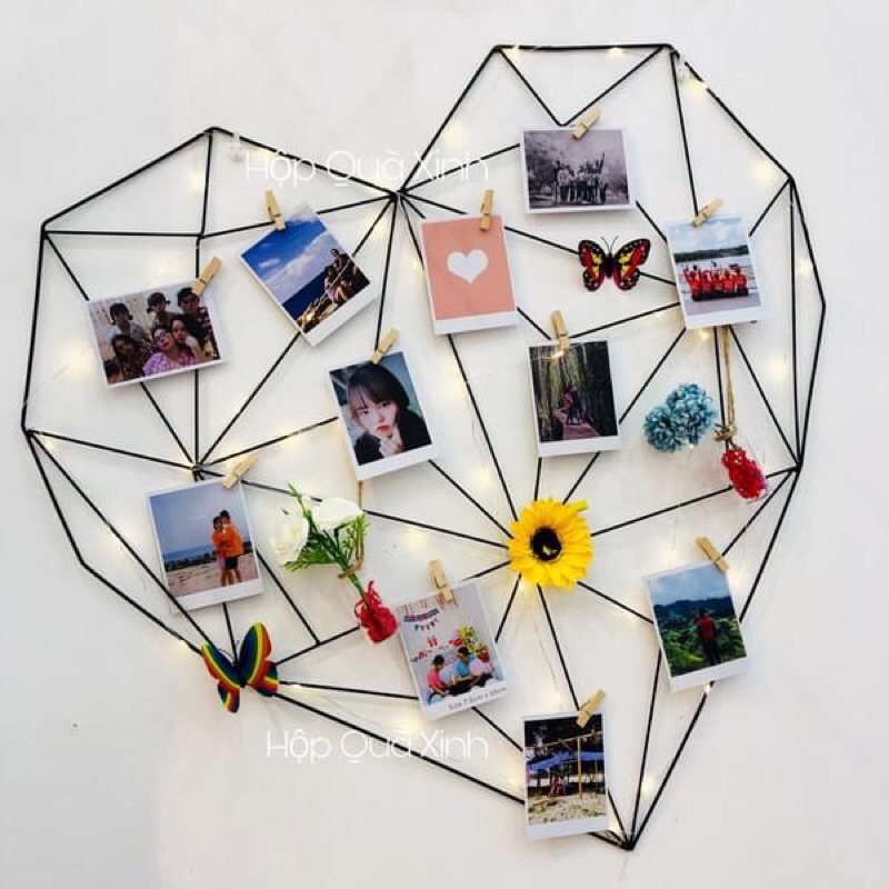 Khung lưới trang trí hình trái tim 70x70