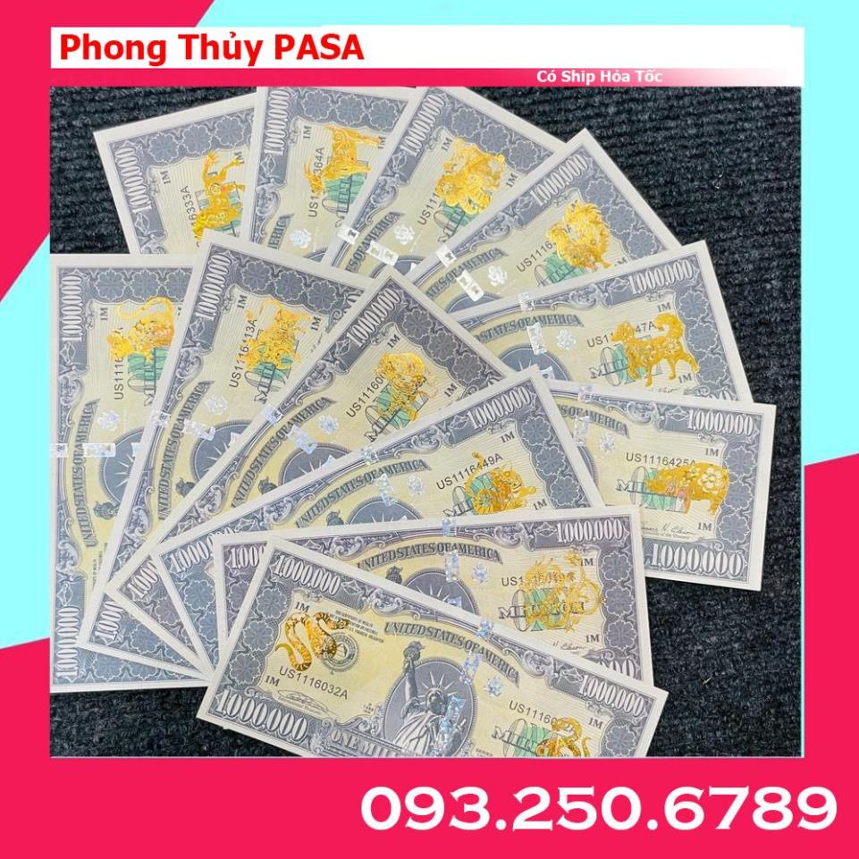 Tờ 1 TRIỆU USD 12 con giáp mạ vàng siêu khủng lưu niệm , thích hợp sưu tầm , làm quà tặng