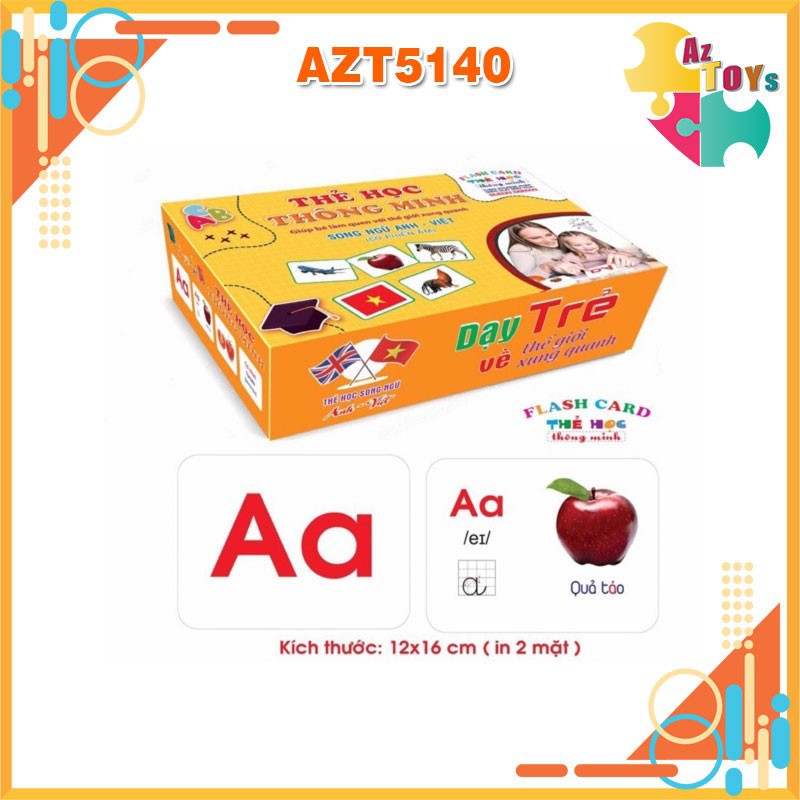 [XẢ KHO + NowShip] Bộ Thẻ Học Thông Minh Montessori Song Ngữ Glenn Doman Flashcard (Size To) - AZT5140