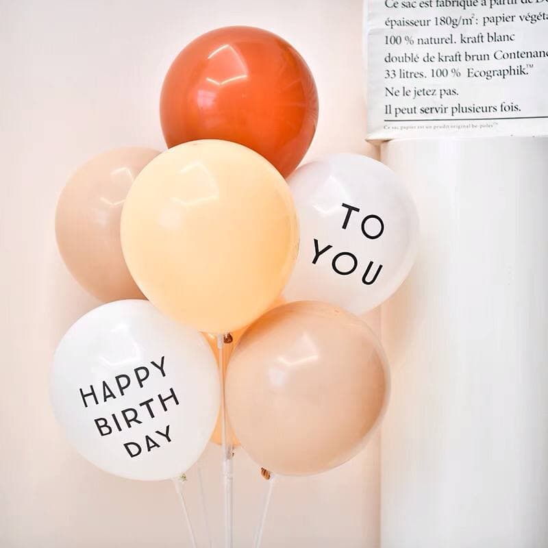 Bóng tròn in chữ Happy Birthday To You trang trí sinh nhật phong cách Hàn Quốc