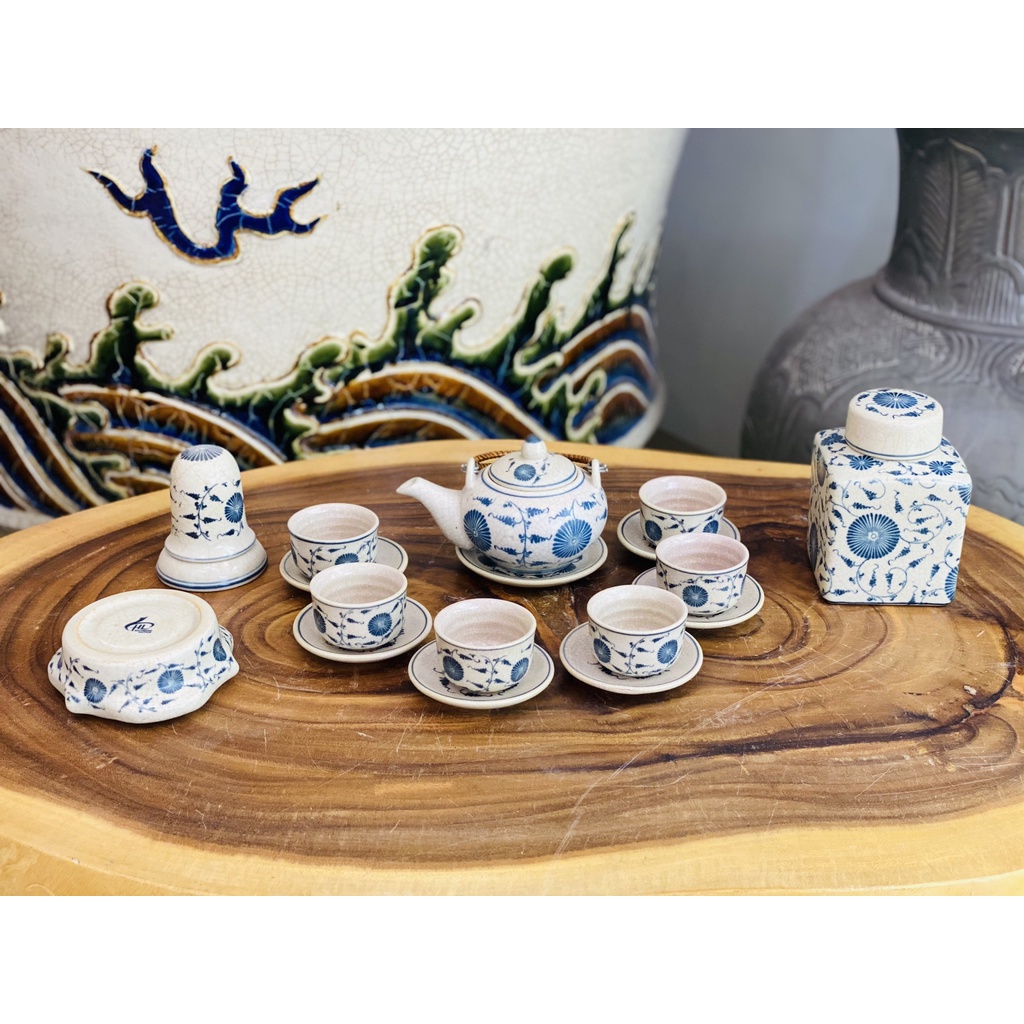 Ấm Chén Bát Tràng Men Rạn Cổ