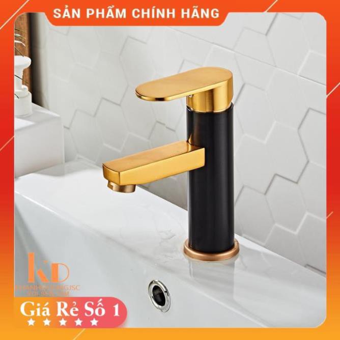 [FREE SHIP] Vòi lavabo chất liệu đồng sơn tĩnh điện KD S036 (vàng đen)