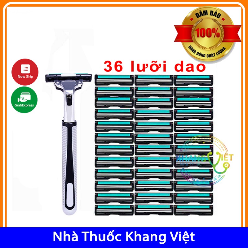 Dao Cạo Râu - Combo Dao Cạo Râu Kèm 36 Lưỡi - Bộ Cạo Râu Dành Cho Nam Cao Cấp