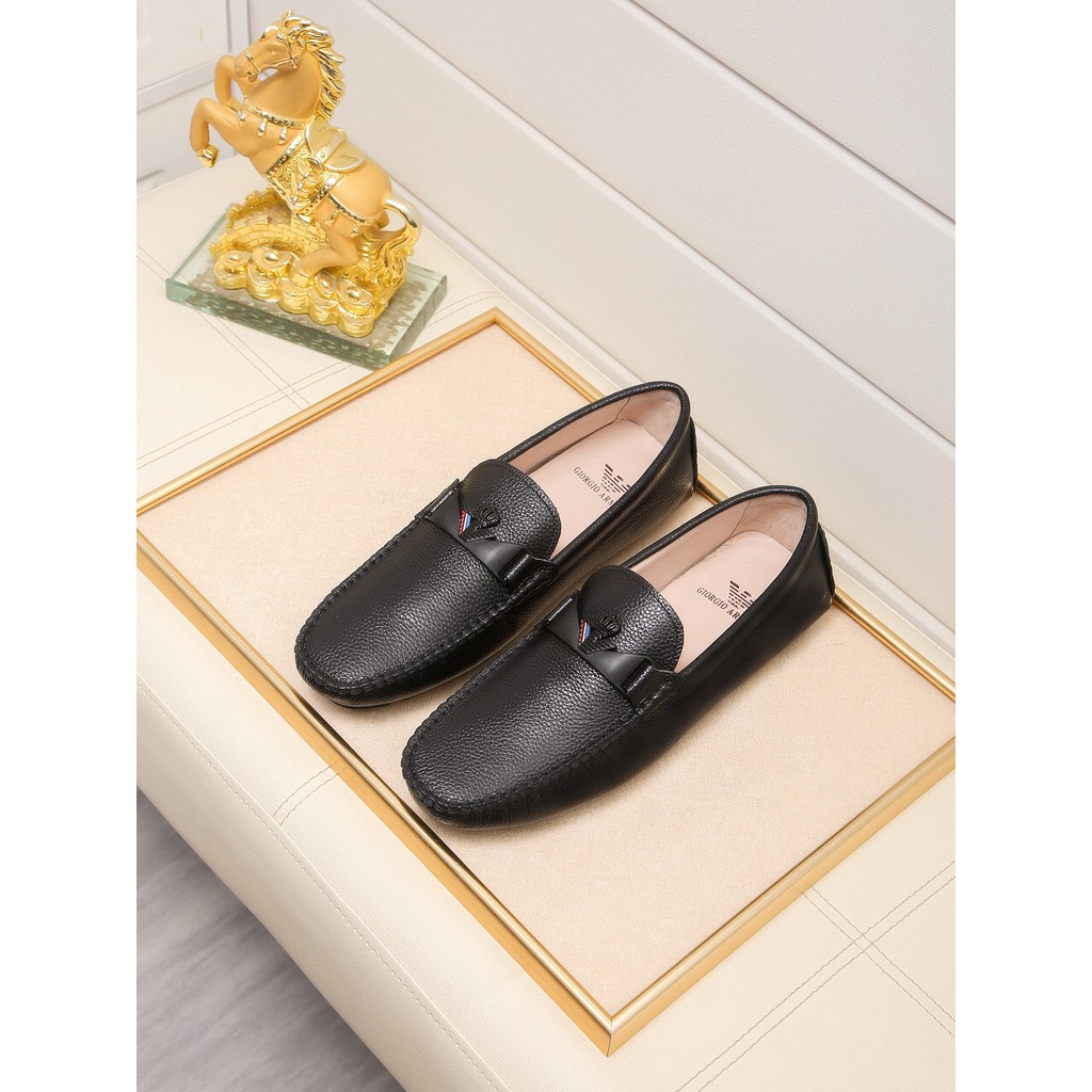 Giày lười nam thiết kế đơn giản, lịch lãm Armani da thật