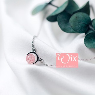 Dây chuyền chú mèo cute - (hồng dâu)