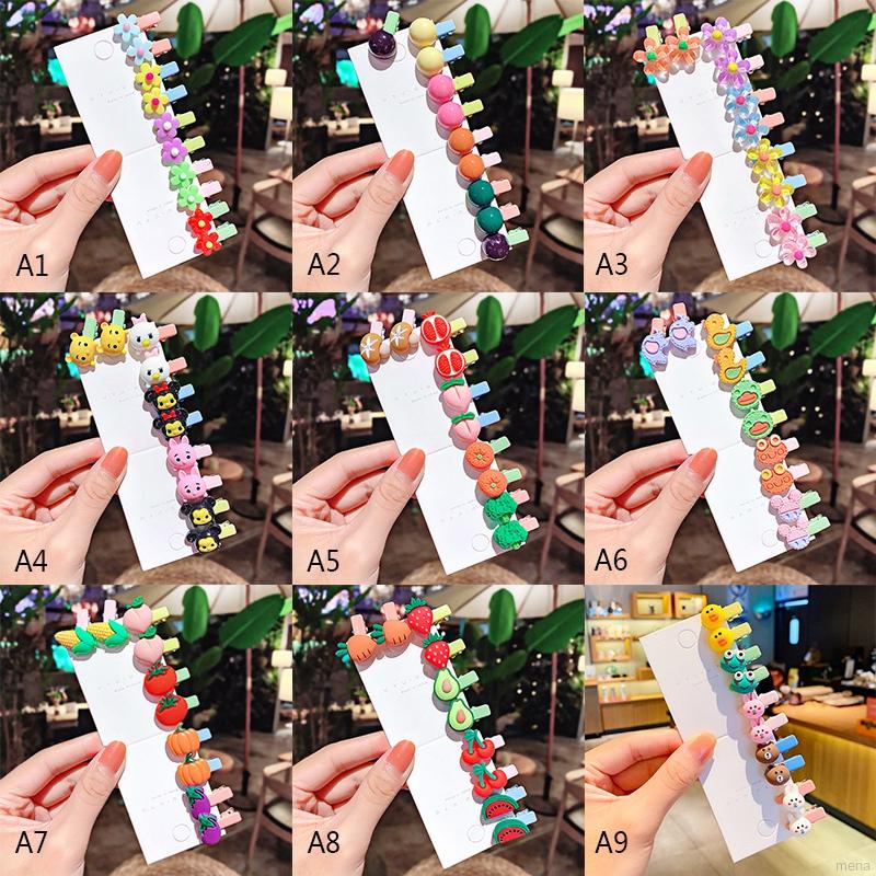 Set 10 Kẹp Tóc Hoạt Hình Dễ Thương Cho Bé Gái