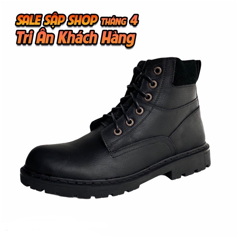 [Mã LTNP50 giảm 50K đơn 150K] Giày Boots Cổ Cao TEFOSS HN612 Đen Da Thật