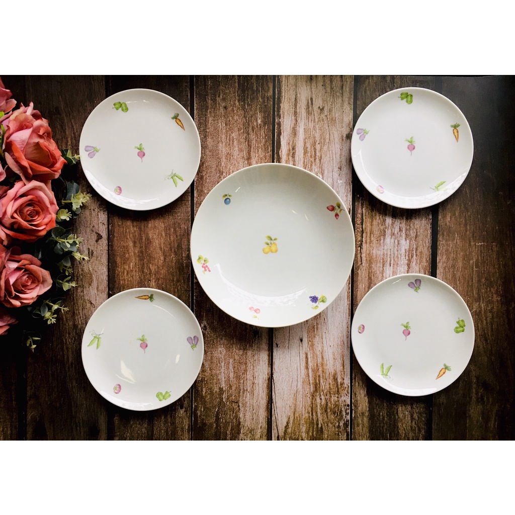 GỐM NHẬT - SET ĐĨA RAU CỦ QUẢ SIZE LỚN