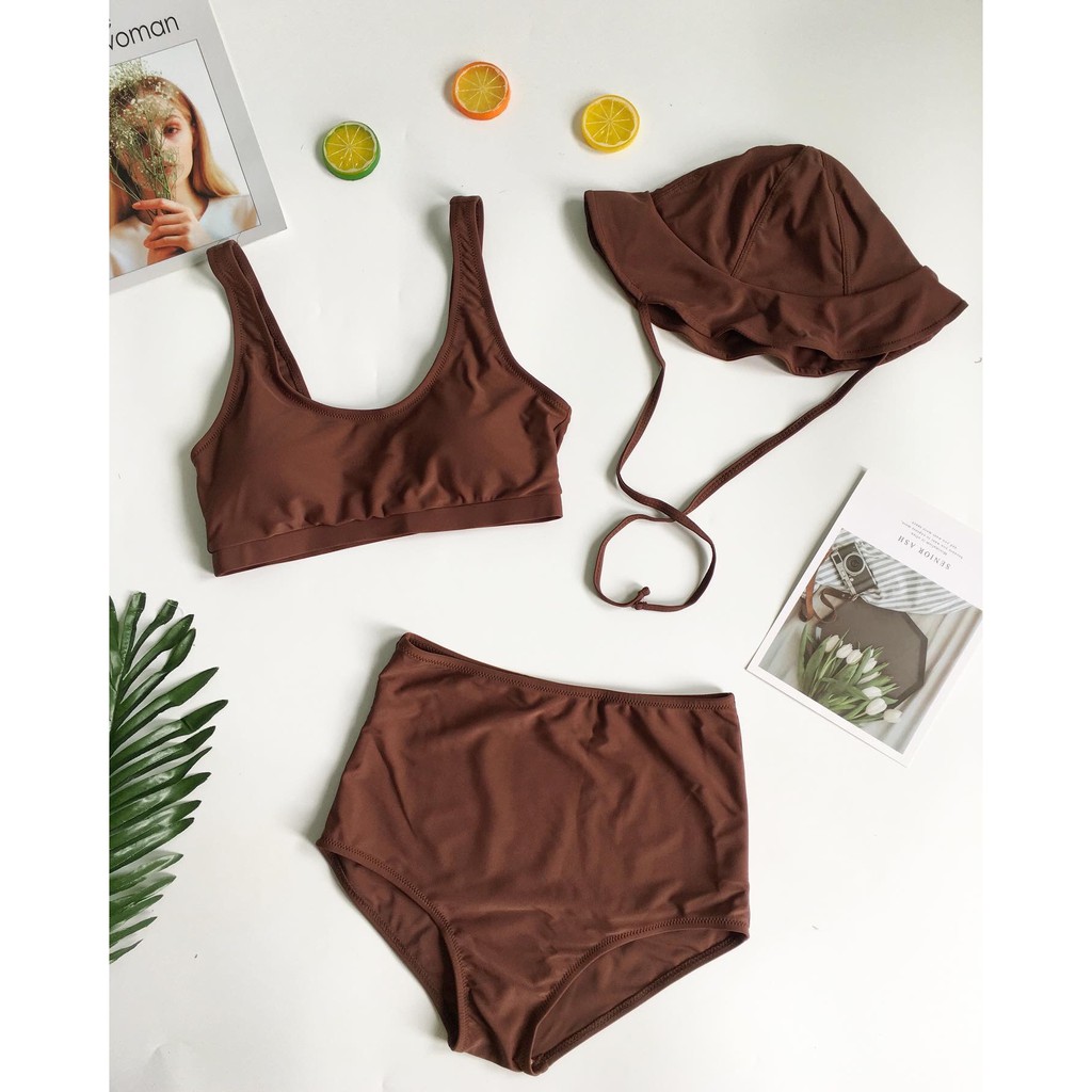 Bikini 2 mảnh kèm nón dễ thương (3 màu) | BigBuy360 - bigbuy360.vn