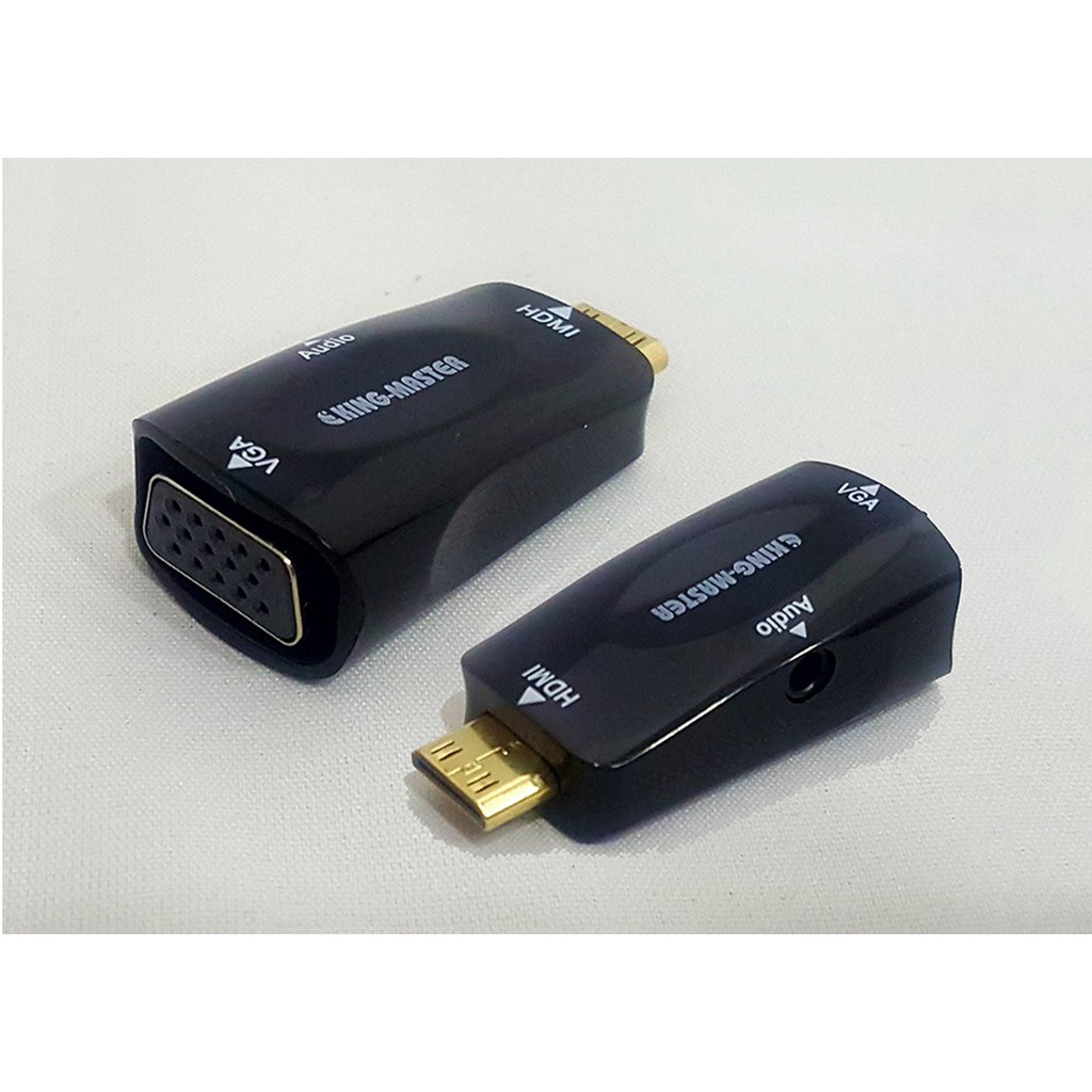 ĐẦU ĐỔI MINI HDMI -&gt; VGA l + AUDIO KINGMASTER KM KY H 126B, ĐẦU ĐỔI MINI HDMI SANG VGA