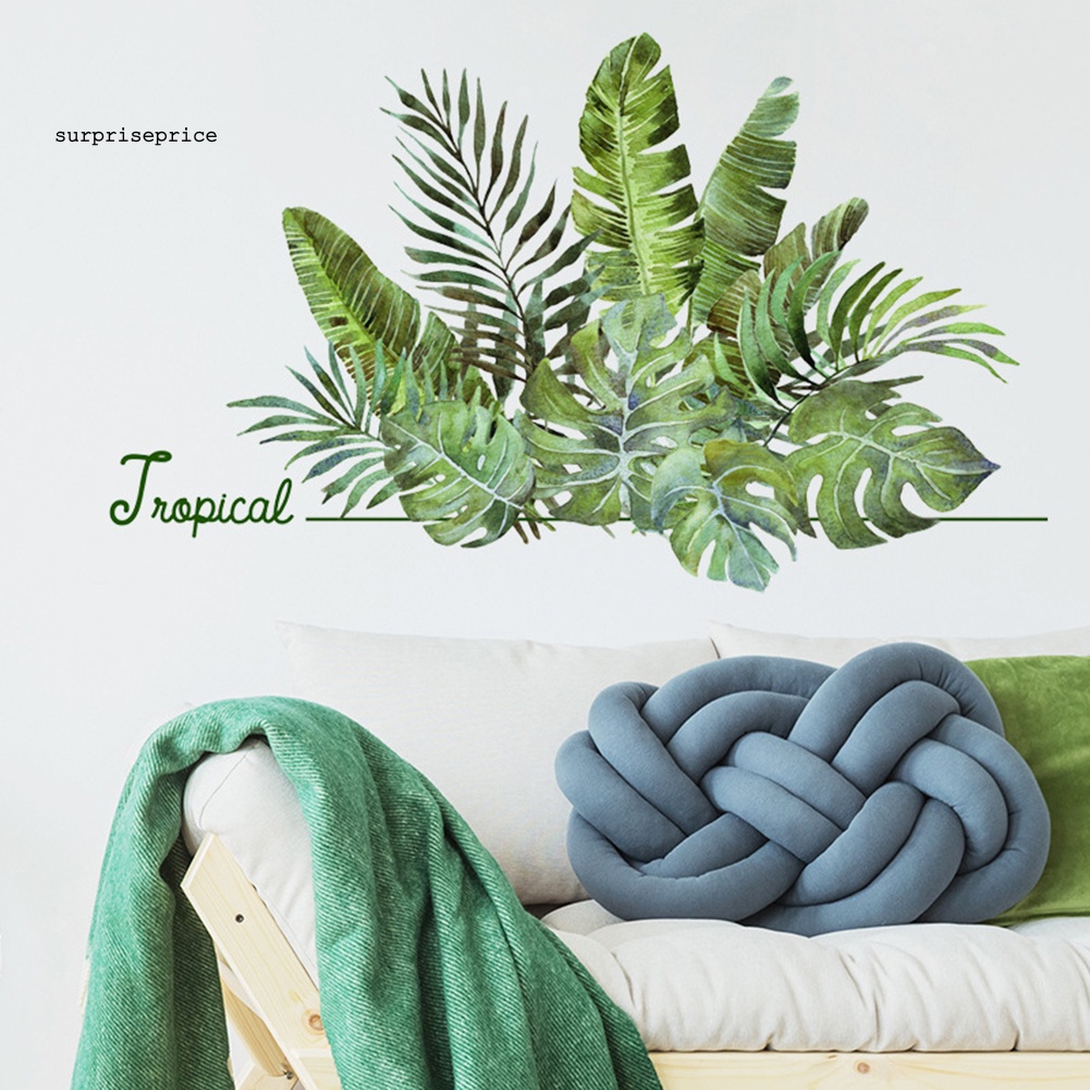 Decal dán tường Họa Tiết Lá Cây Nhiệt Đới Bắt Mắt Sành Điệu