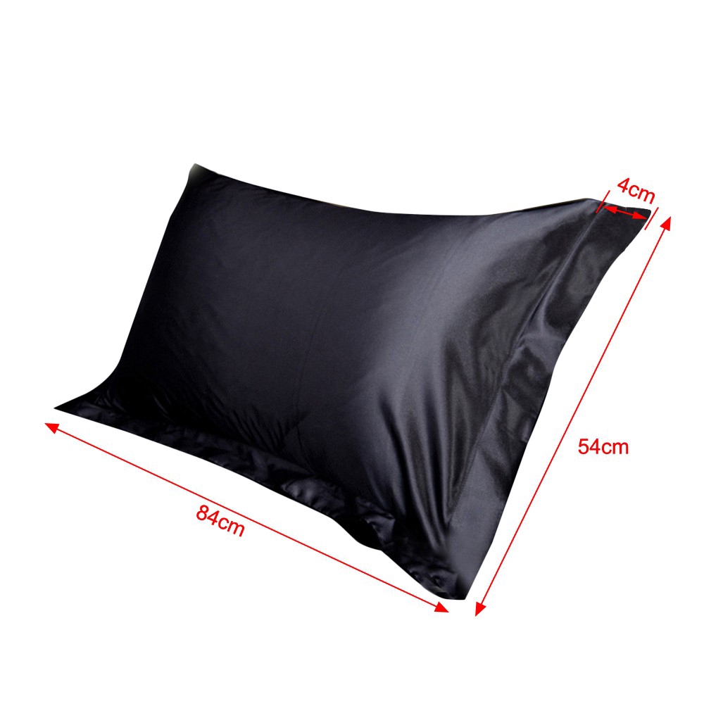 Bộ 2 áo gối chất liệu lụa Satin màu xám/ đen