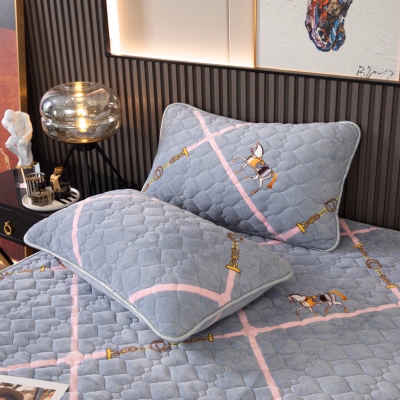 BỘ GA GỐI BO CHUN BỌC ĐỆM NỈ NHUNG TRẦN TIM LOẠI 1