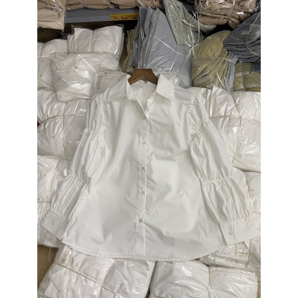 [SẴN/VIDEO] ÁO SƠ MI XIAOZING TAY BO CÁCH ĐIỆU ÁO TRẮNG SANG CHẢNH KHÔNG NHĂN