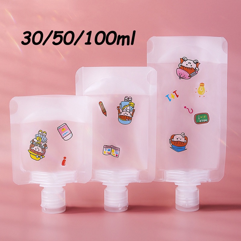 Túi Đựng Mỹ Phẩm / Chai Sữa Tắm / Sữa Tắm Dạng Đứng Bằng Nhựa Có Thể Gập Lại