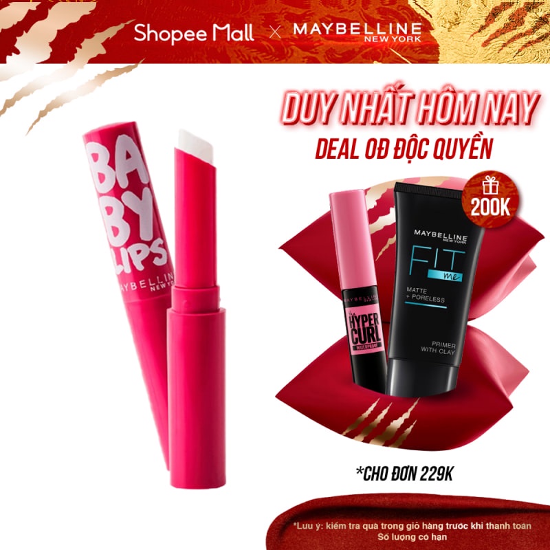 Son dưỡng môi Baby Lips Peach Bloom Maybelline New York chống nắng SPF 16 (có màu) 1.7g