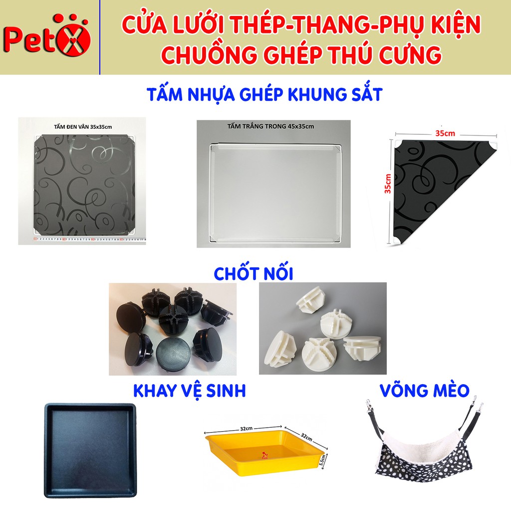 {PHỤ KIỆN CHÓ MÈO} Khay vệ sinh chuồng mèo, phụ kiện lắp ghép chuồng thú cưng