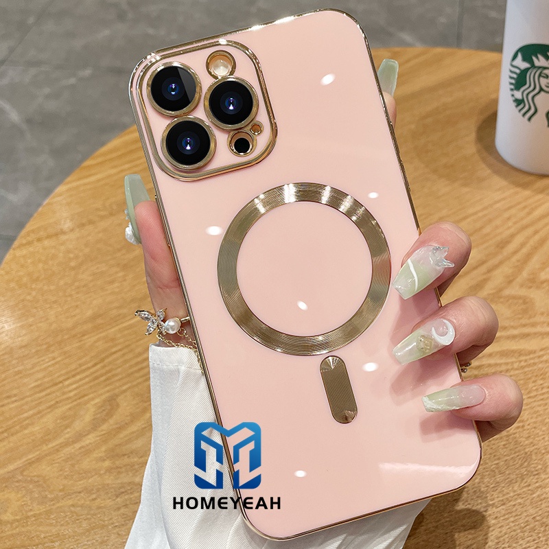 Ốp Điện Thoại Silicon Mềm Nam Châm Mạ Điện Cho iPhone 12 13 11 Pro Max ip13 IP11