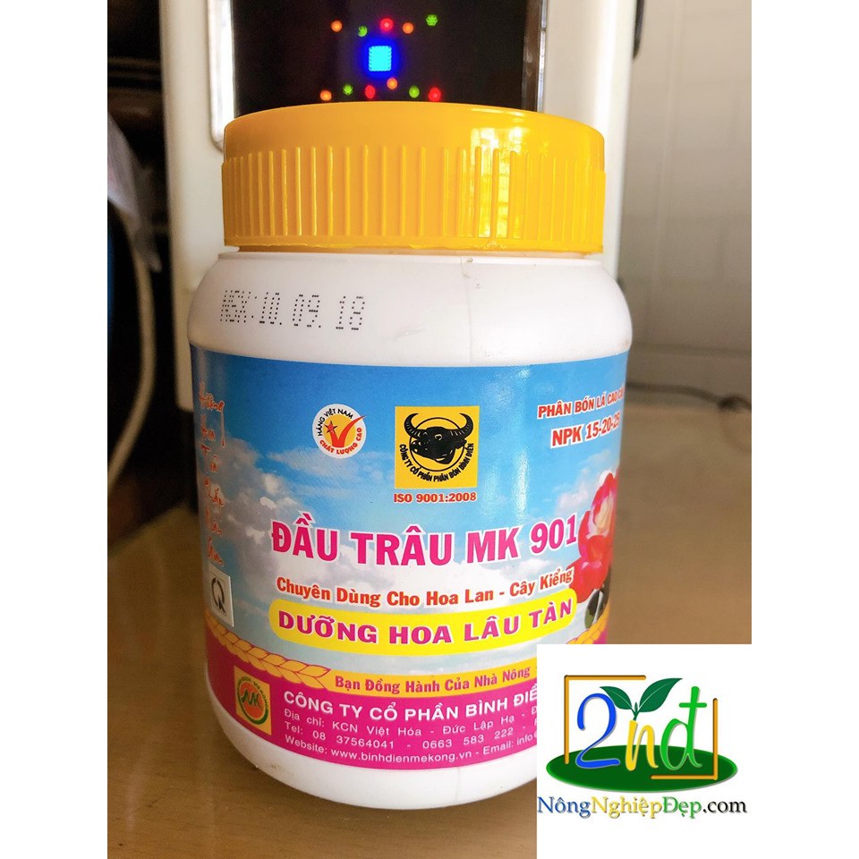 PHÂN BÓN LÁ ĐẦU TRÂU MK 901 phân bón npk 15-20-25 DƯỠNG HOA LÂU TÀN hũ 400g