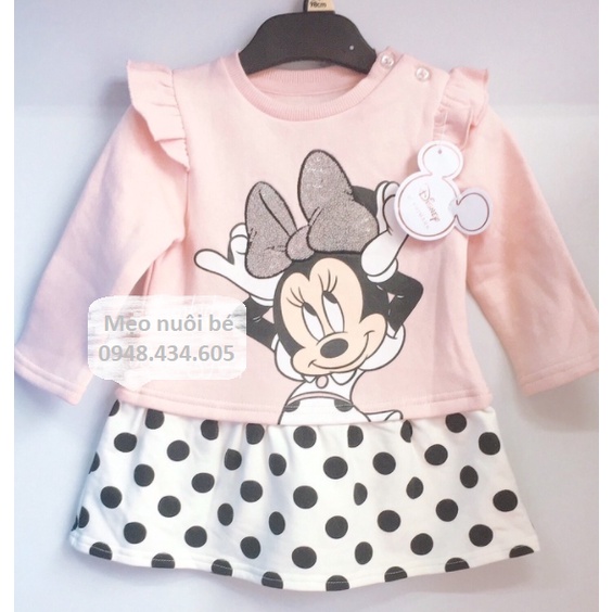 Váy mickey chấm bi lót nỉ cho bé