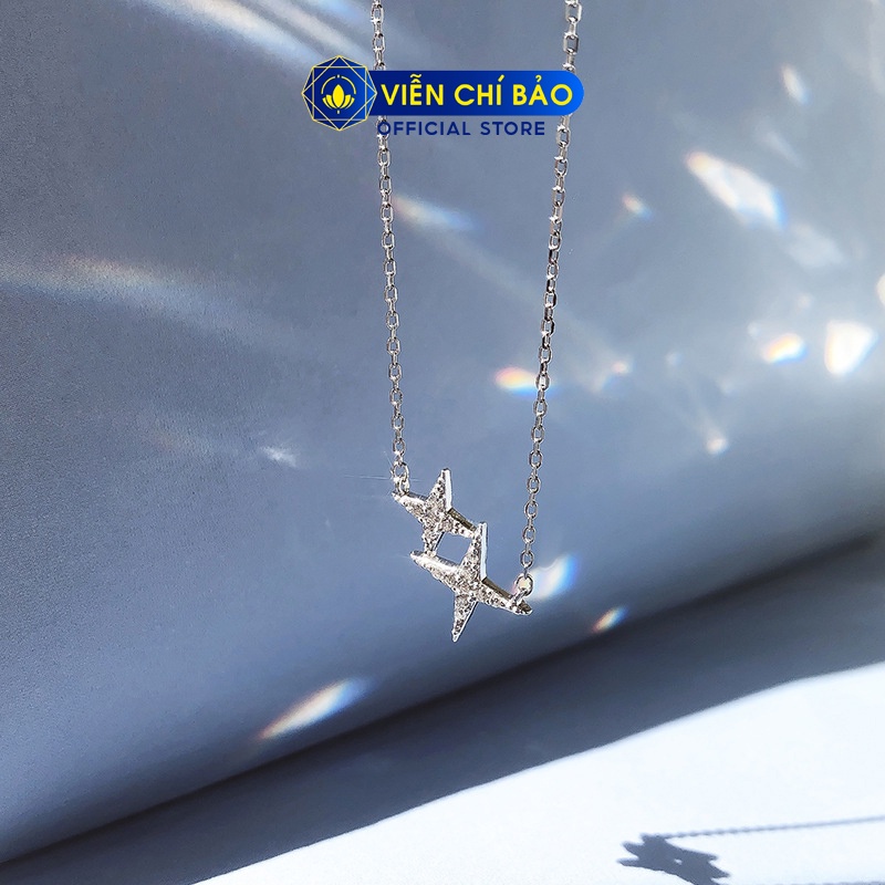 Dây chuyền bạc nữ sao chéo chất liệu bạc 925 thời trang phụ kiện trang sức nữ thương hiệu Viễn Chí Bảo D400480