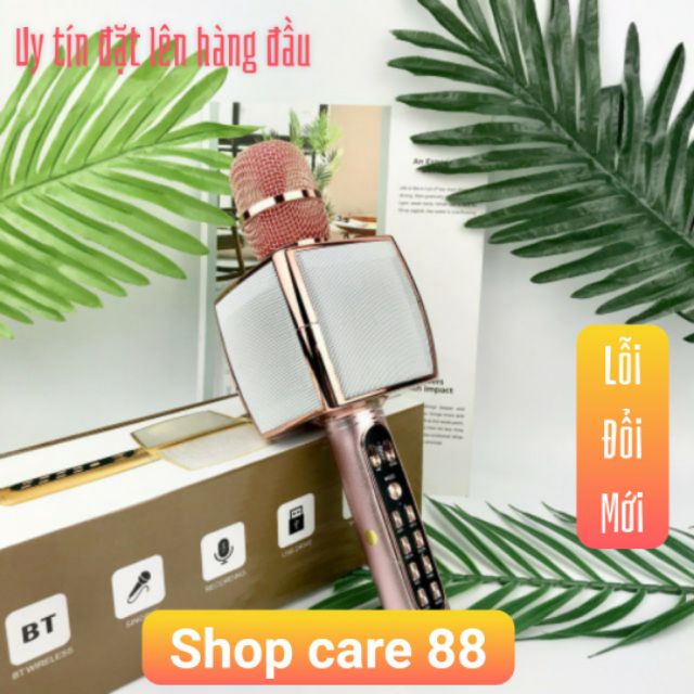 Micro Bluetooth Hát Karaoke Tích Hợp Loa Bass Hay YS91, Cực Bắt Giọng, Âm Thanh Trong Lớn, Gắn Usb, Thẻ Nhớ, Cổng 3.5