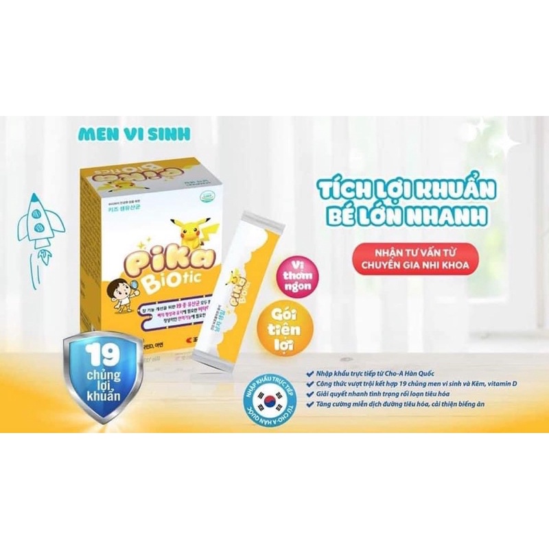 Men vi sinh PIKA BIOTIC - bổ sung 19 chủng lợi khuẩn tăng cường miễn dịch hệ tiêu hoá , cải thiện biếng ăn