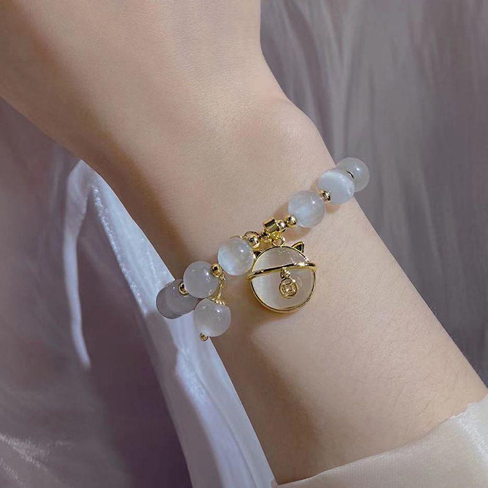 Vòng Tay Hình Trái Tim Dễ Thương Ngọt Ngào Thanh Lịch|Chuỗi Hạt Mắt Mèo|Trang Sức Thời Trang