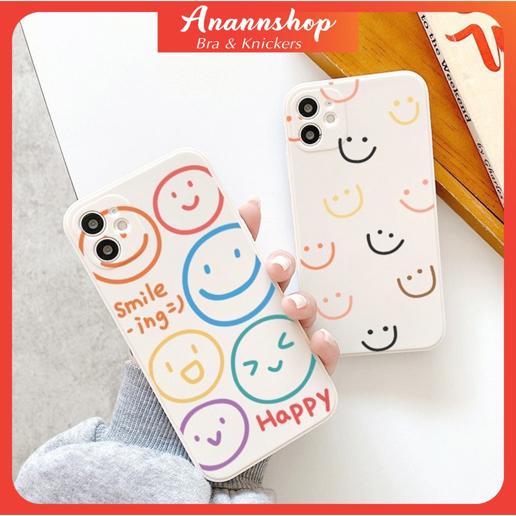 Ốp Lưng Iphone Viền Vuông Hình Mặt Cười Dễ Thương 7plus/8/8plus/x/xs/xs max/11/11pro/11 promax/12 /12pro/12promax