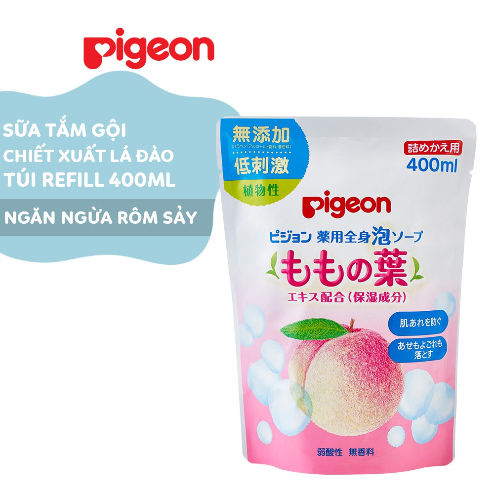 Sữa tắm gội cho bé Pigeon chiết xuất lá đào