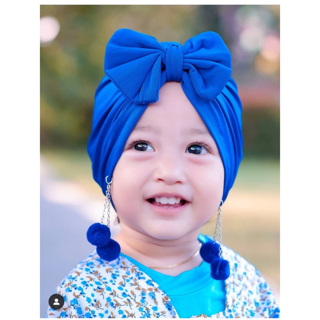 Mũ Turban Trùm Tai / Khăn Turban Hai Lớp Đính Bóng Lông Cho Bé Sơ Sinh 3 Tuổi