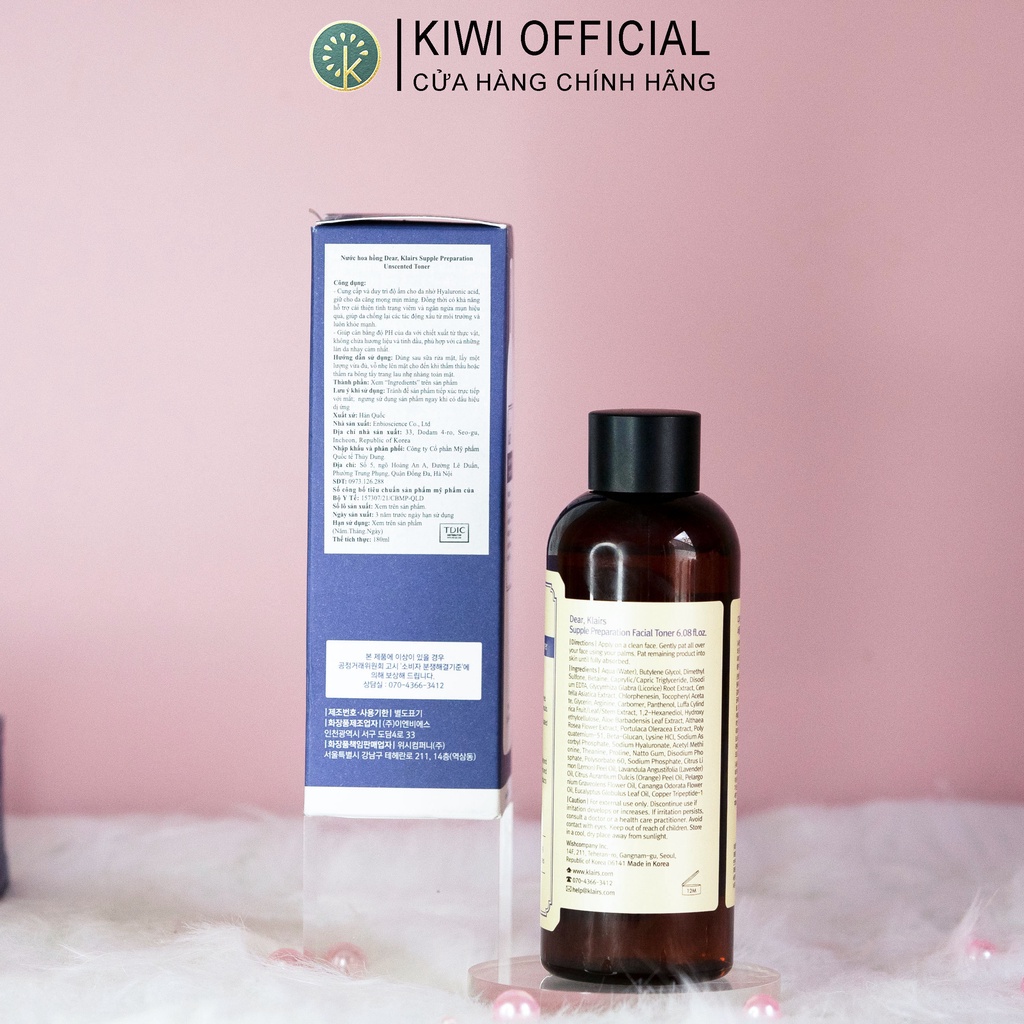 (CHÍNH HÃNG) Toner Klairs Không Mùi Moon21, Nước hoa hồng Klairs Supple Preparation Toner 180ml cho da nhạy cảm | BigBuy360 - bigbuy360.vn
