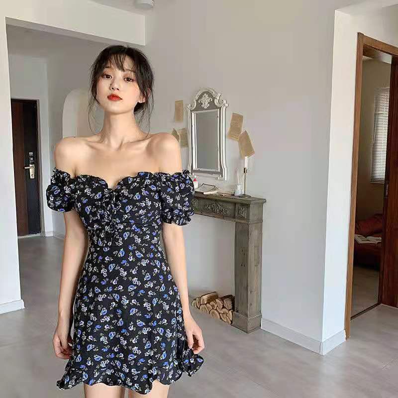 IMAODOU Đầm họa tiết hoa plycodon phong cách Hàn Quốc thời trang mùa hè cho nữ