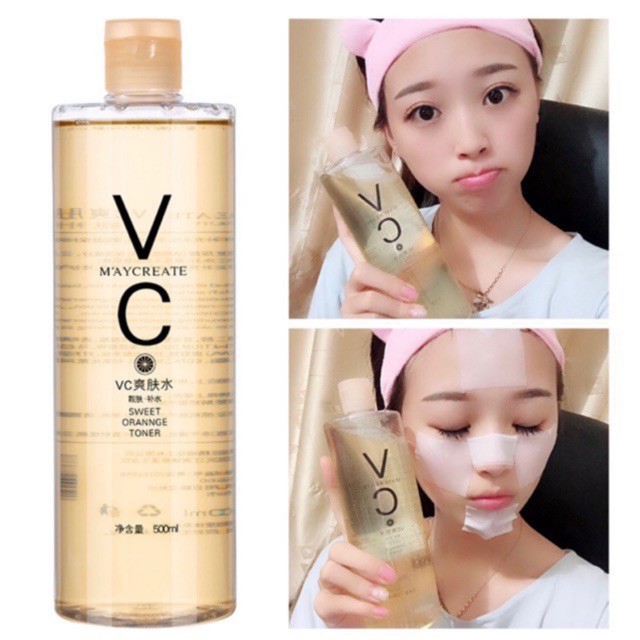 Hot!! Nước hoa hồng Maycreate VC Smoothing Moisturising Toner 500ml