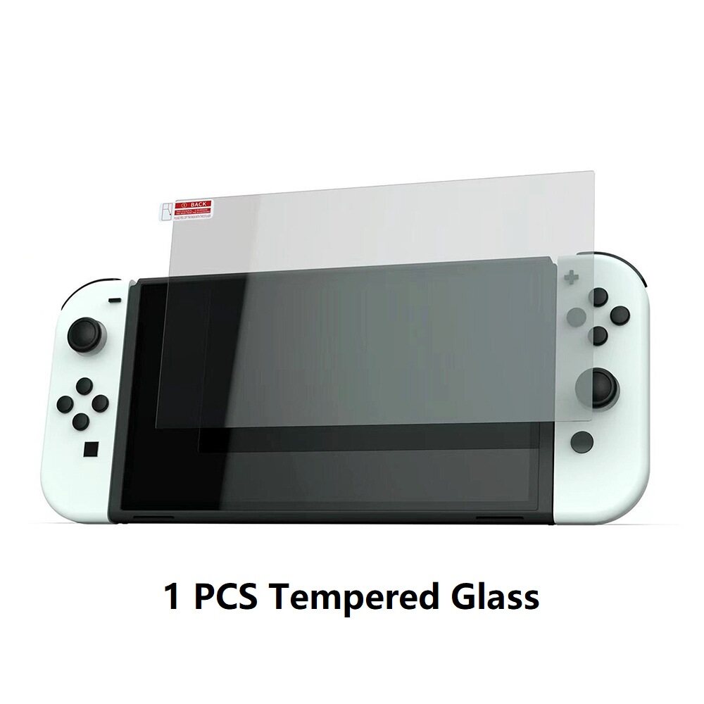 Bộ phụ kiện 7 trong 1 gồm vỏ cứng và kính cường lực thích hợp cho máy chơi game Nintendo Switch NS OLED