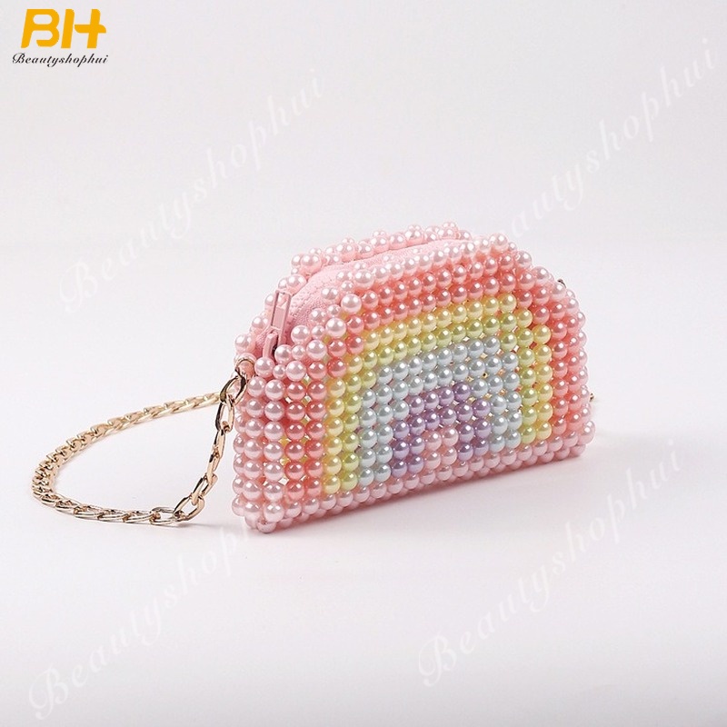 Túi Đeo Chéo Mini Đính Ngọc Trai Thời Trang Mới Cho Nữ