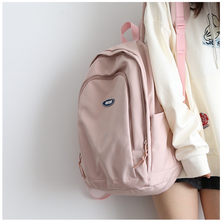 Cặp đi học nữ trơn basic, Balo học sinh thời trang ulzzang hàn quốc giá rẻ B374