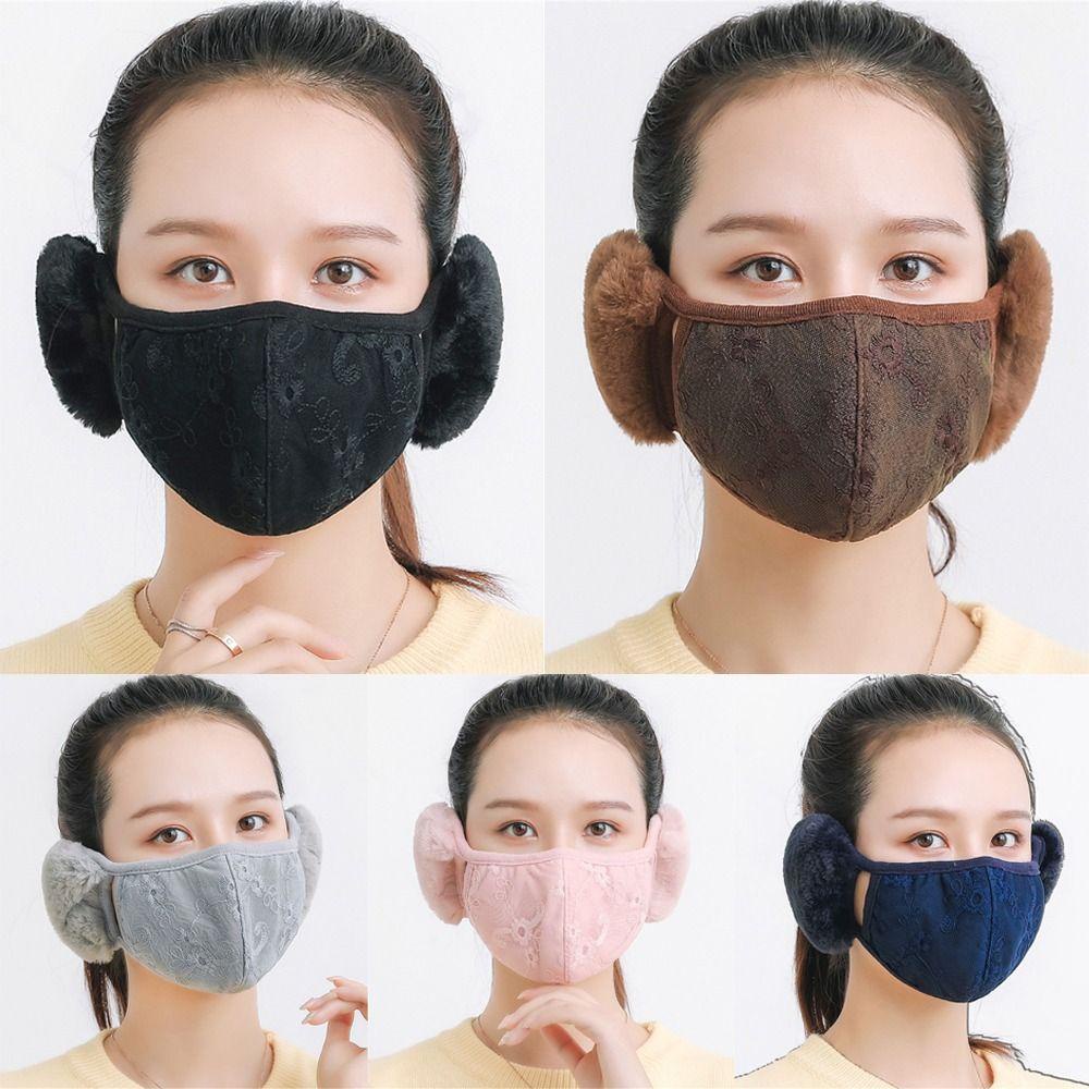 Chụp Tai Chống Lạnh Phối Ren Thời Trang Cho Nữ