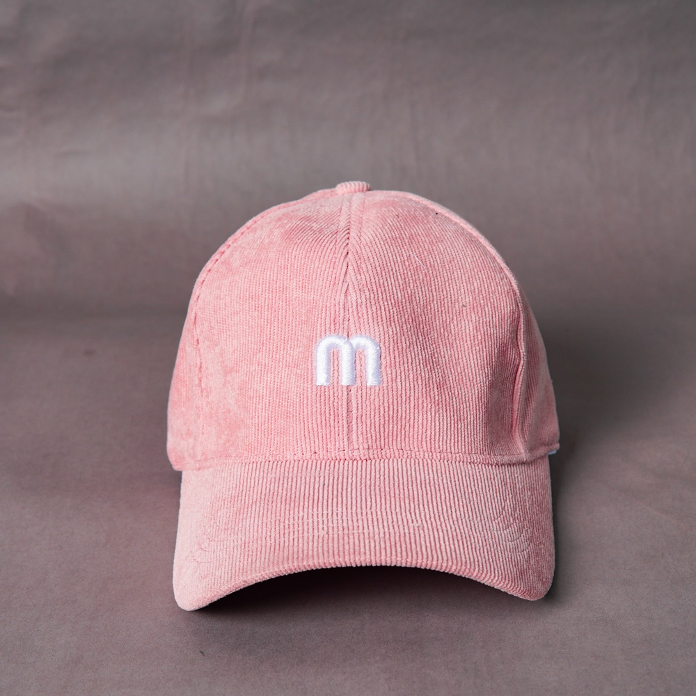 Mũ lưỡi trai nón kết Nhung thêu chữ M thời trang form Unisex phong cách Ulzzang T03