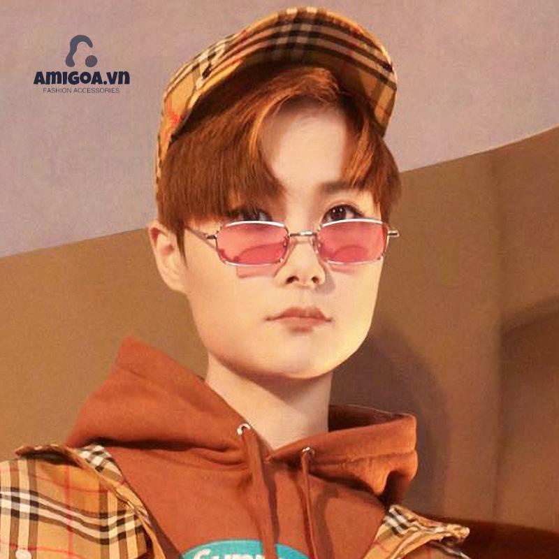 Kính Mát Gọng Vuông Kim Loại Phong Cách Vintage