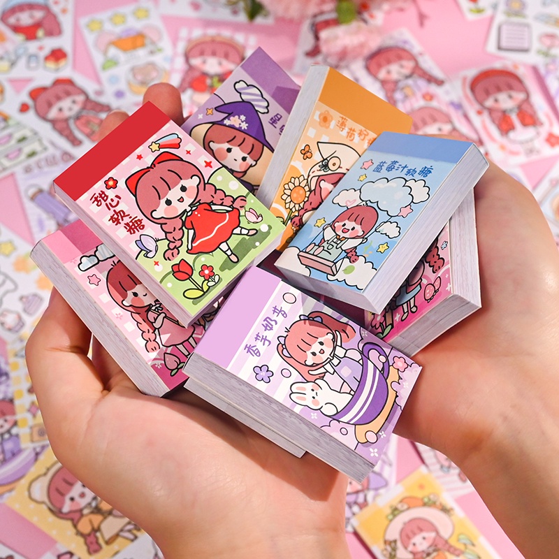 Mini Sticker Bộ 50 Miếng Dán Mini Họa Tiết Hoạt Hình Dễ Thương Trang Trí Nhật Ký / Sổ Tay /Hãy chú ý đến kích thước nhãn dán./