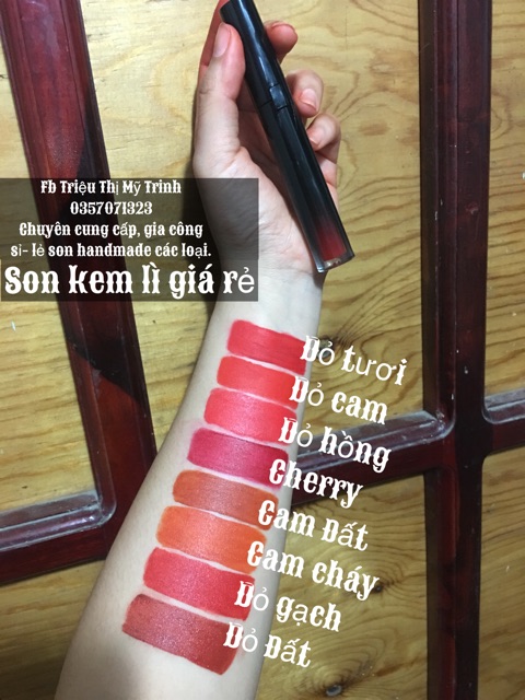 (Mua 1 tặng 1) Son kem lì handmade giá rẻ(tang kem son dưỡng hủ như ảnh)