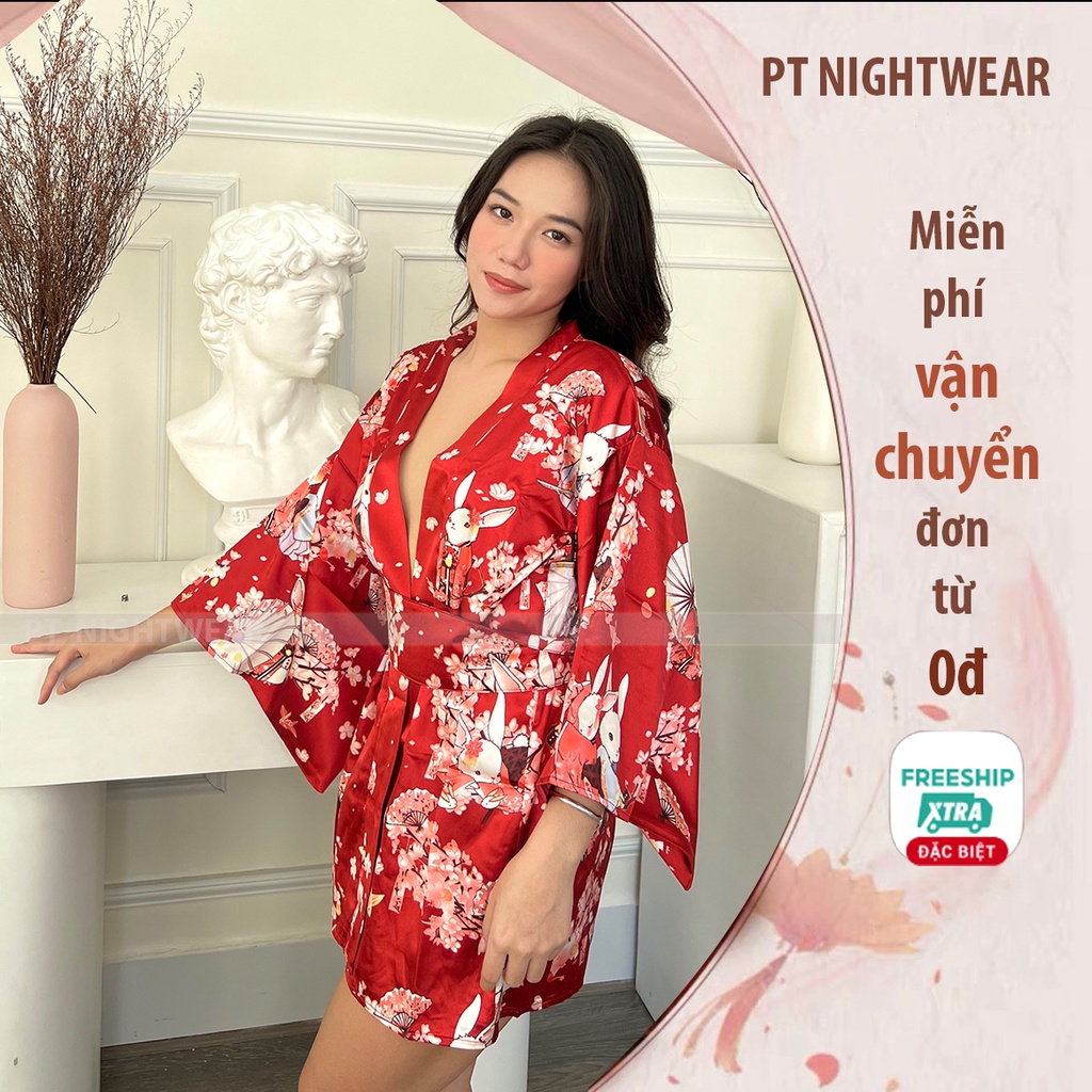 Áo choàng ngủ kimono Nhật Bản PT NIGHTWEAR cao cấp gợi cảm PT8