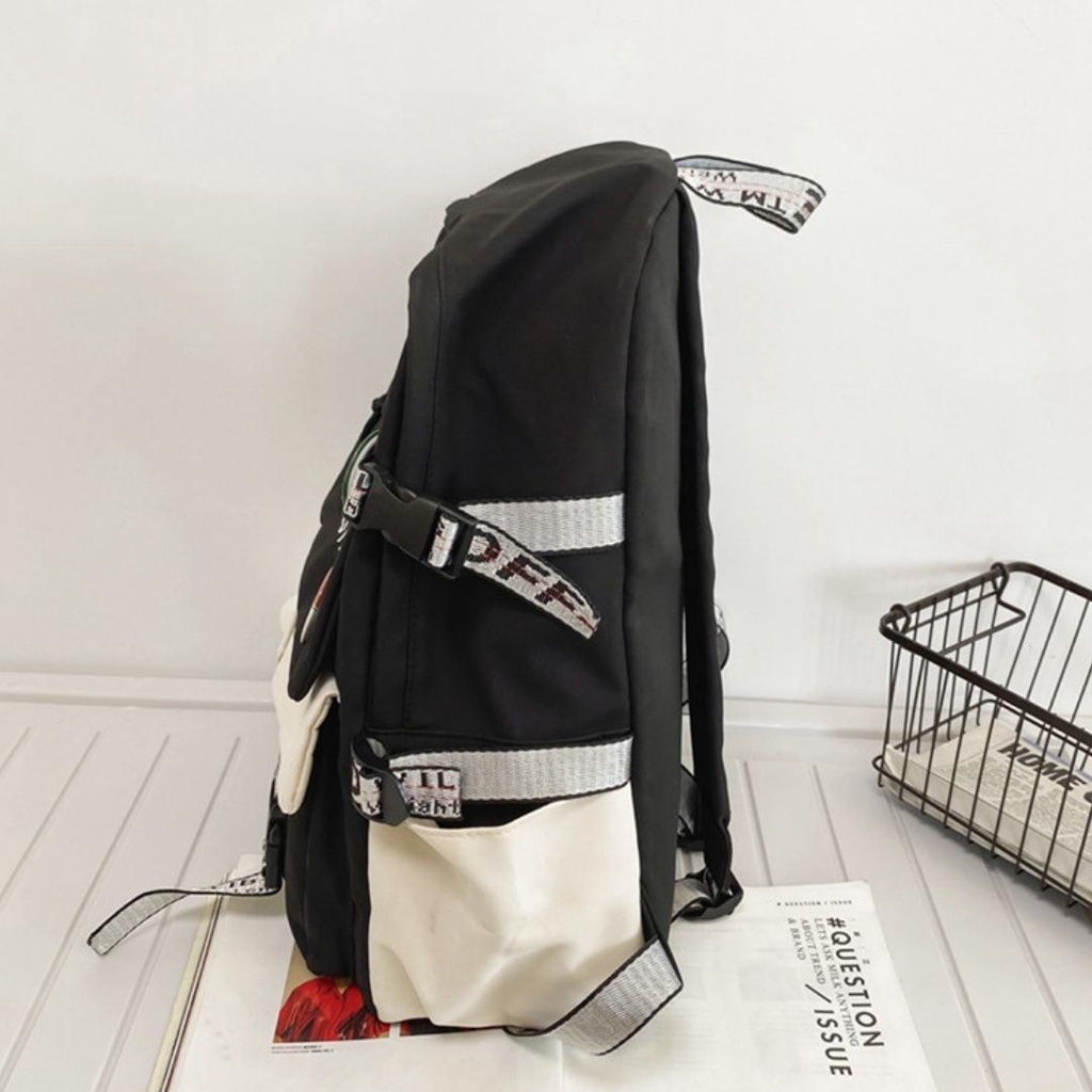 Balo nam nữ đi học Ulzzang đựng được laptop 15,6 inch - Tặng kèm móc khóa cầu thủ NBA TC15