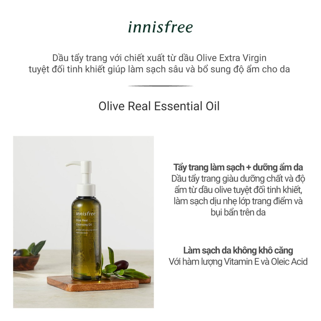 [Mã FMCGMF11 giảm 8% đơn 250K] Dầu tẩy trang dưỡng ẩm innisfree Olive Real Cleansing Oil 150ml